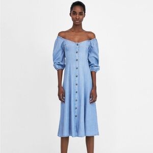 Zara Chambray Midi Dress